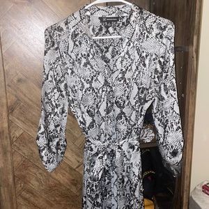 Long snake print sheer dress or shacket